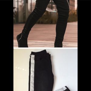 Deception Black Jeans with White Taping Detail